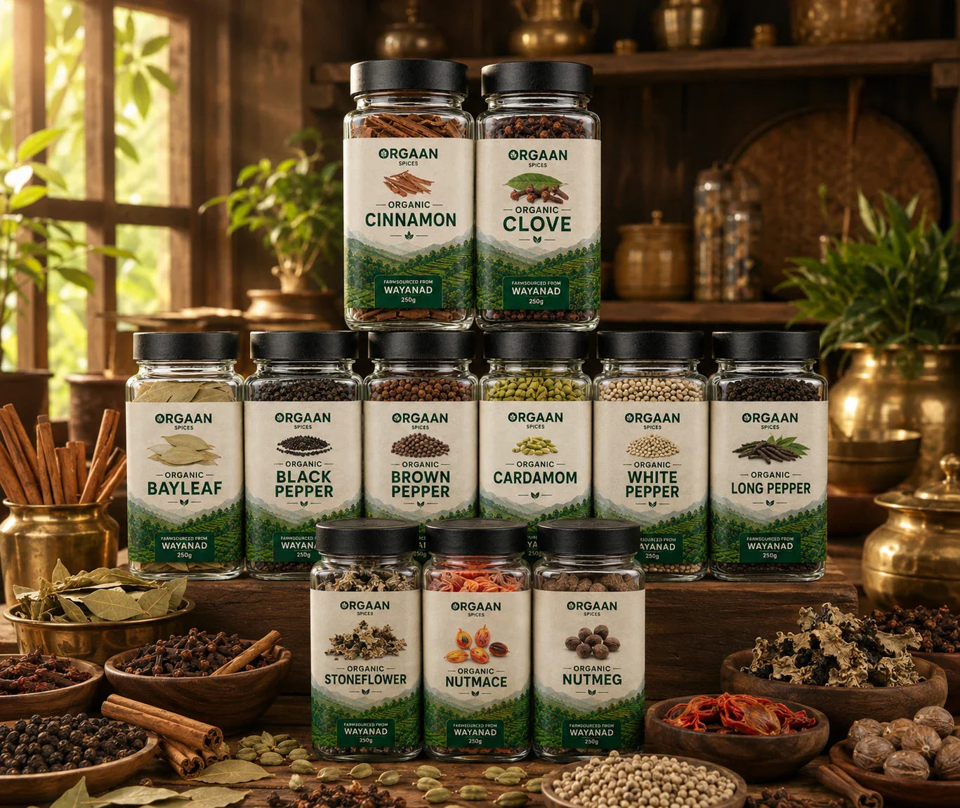 Whole Organic Spices Collection Kerala