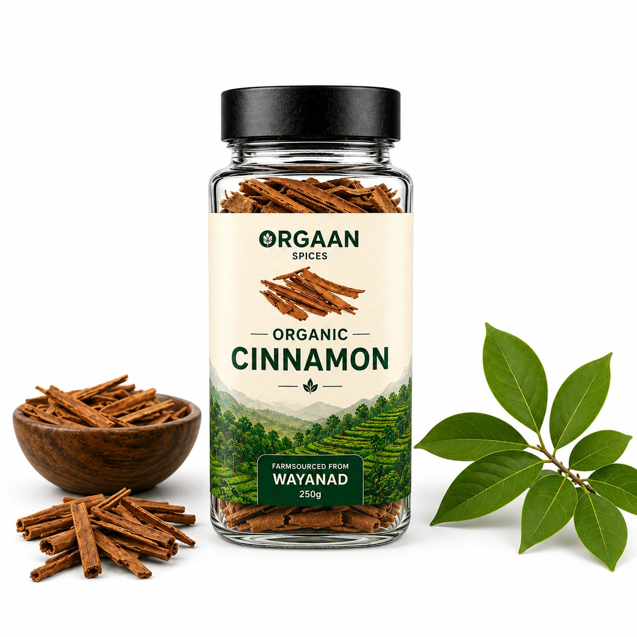 Organic Kerala Natural Cinnamon 250g Jar